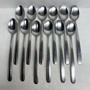 12 Walco Stainless Iced Tea Spoons 18 CR 7.75" Cocktail Flatware Ice Cream